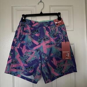 birddogs Mens Small (28-30) Purple & Pink Splatter 7” Lined Baysiders Gym Shorts